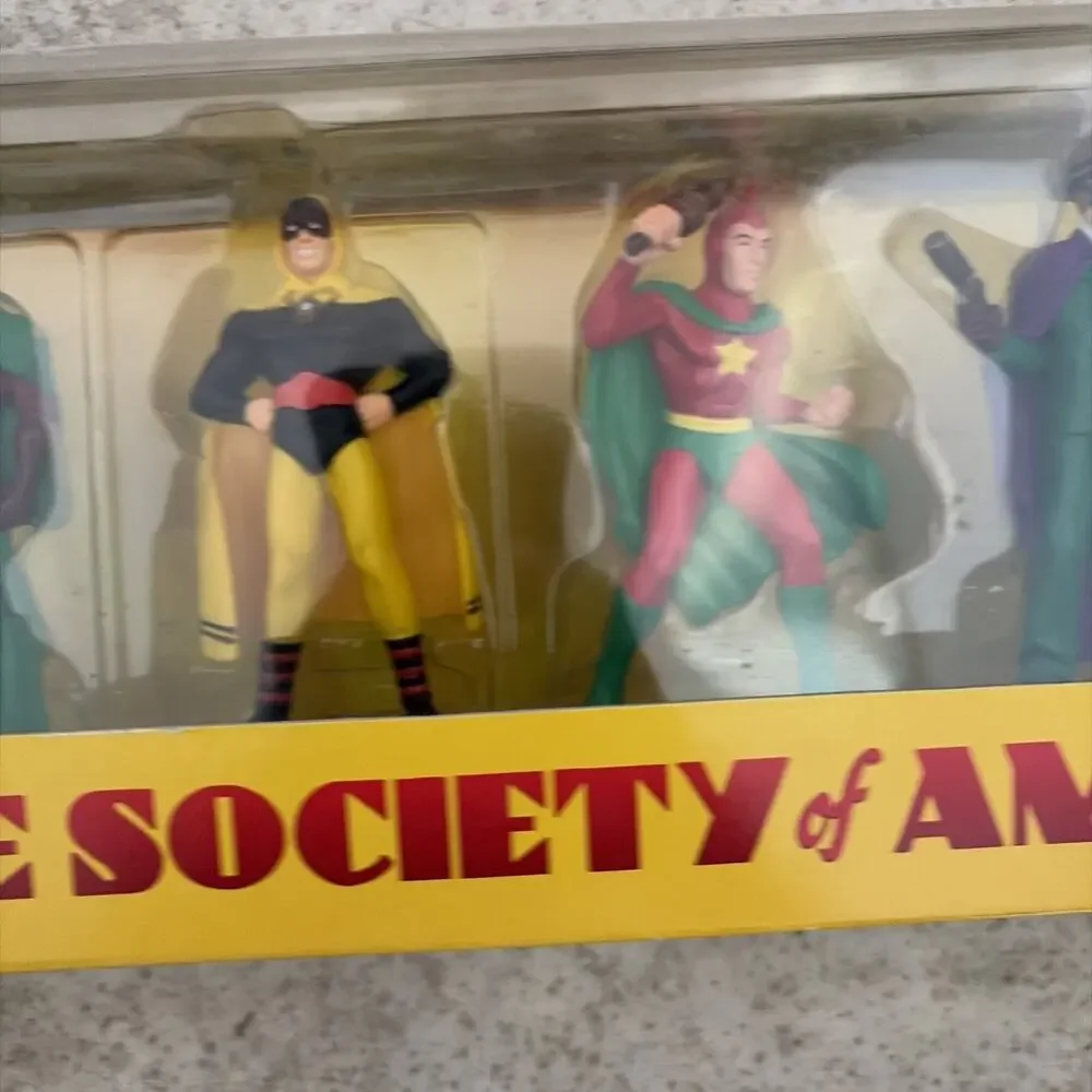 JUSTICE SOCIETY OF AMERICA PVC Set Vintage 1999 DC Direct 7 Piece New In Box New